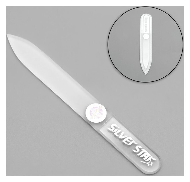 Пилка стеклянная для ногтей, 9см, цвет прозрачный Silver Star