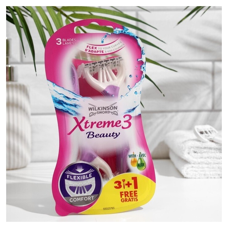 Станок для бритья одноразовый женский Wilkinson Sword Xtreme3 Beauty, 3 лезвия, 3+1 шт.  Wilkinson Sword