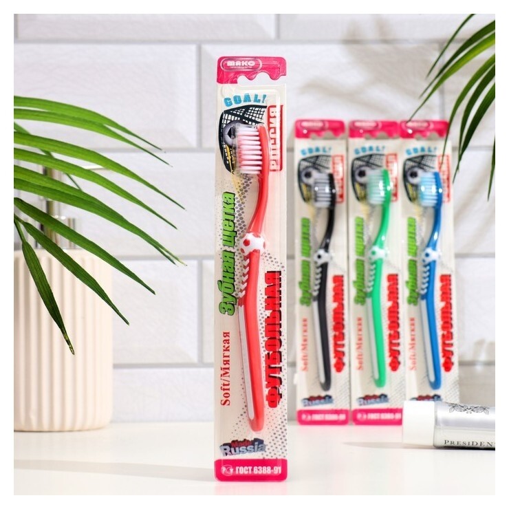 Зубная щётка детская «Футбольная» мягкая щетина, 1 шт.  Ленпластполимер