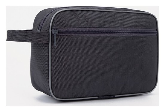 Косметичка на молнии, с подкладом, наружный карман, цвет серый  Бако Текстиль