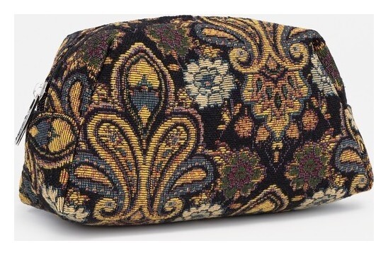 Косметичка на молнии, с подкладом, цвет разноцветный/коричневый  Золотой дождь