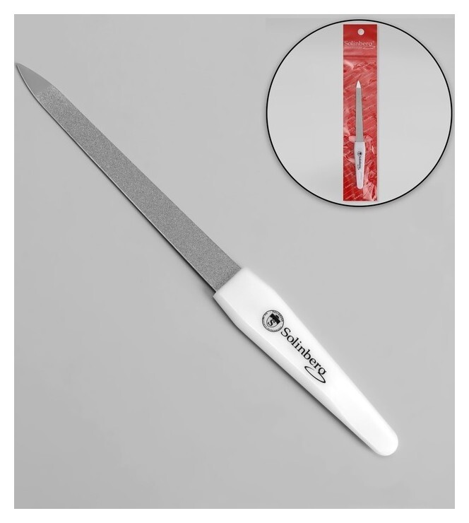 Пилка металлическая для ногтей, 15 см, цвет белый, S426  Solinberg