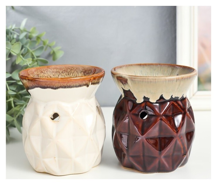 Аромалампа керамика "Крупные ромбы" 10х10х11 см  