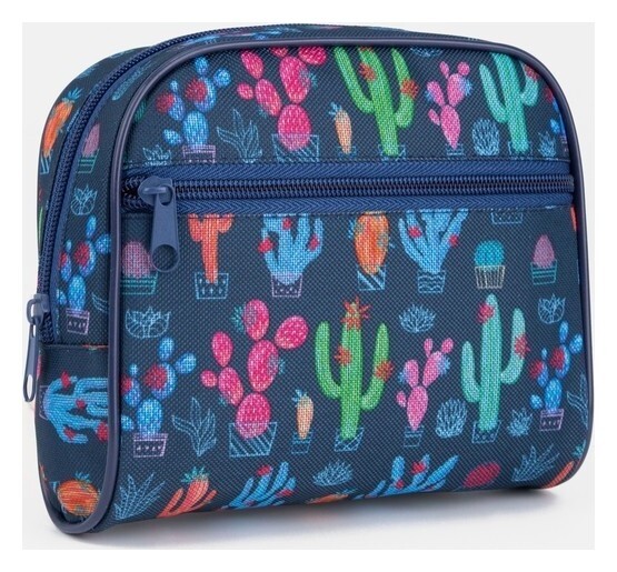 Косметичка на молнии, наружный карман, цвет синий Бако Текстиль