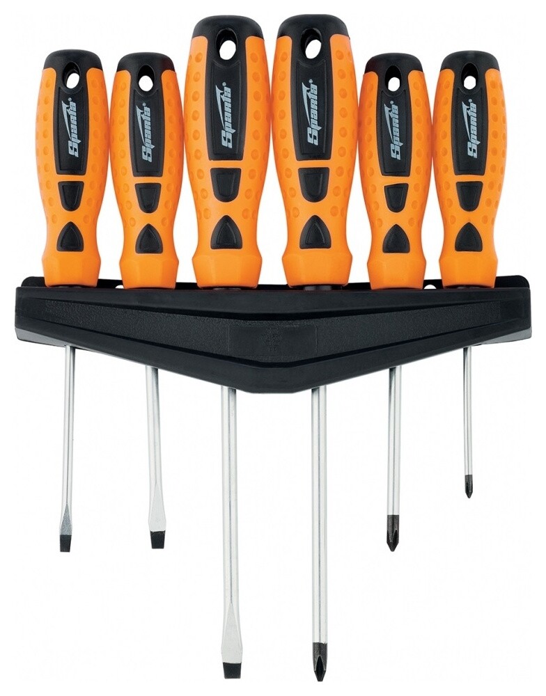 Набор отверток "Point", Crv, двухкомпонентные рукоятки  Sparta