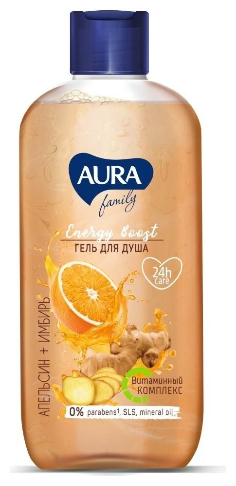 Гель для душа Апельсин и имбирь  Aura