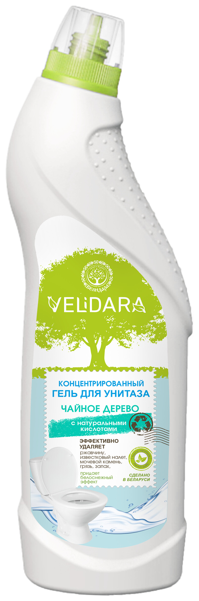 Концентрированный гель для унитаза "Чайное дерево" с натуральными кислотами  Велидара