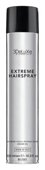 Лак для волос экстра сильной фиксации Hair Spray Extreme Hold 3DELUX