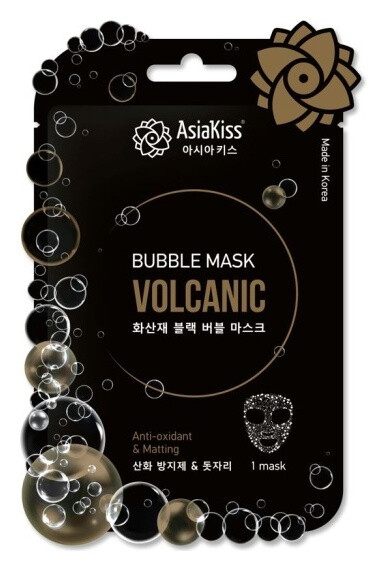 Черная пузырьковая маска с вулканическим пеплом  AsiaKiss