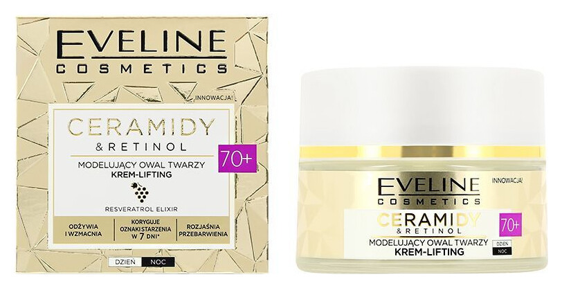 Крем-лифтинг для моделирования овала лица 70++ Ceramides Eveline Cosmetics