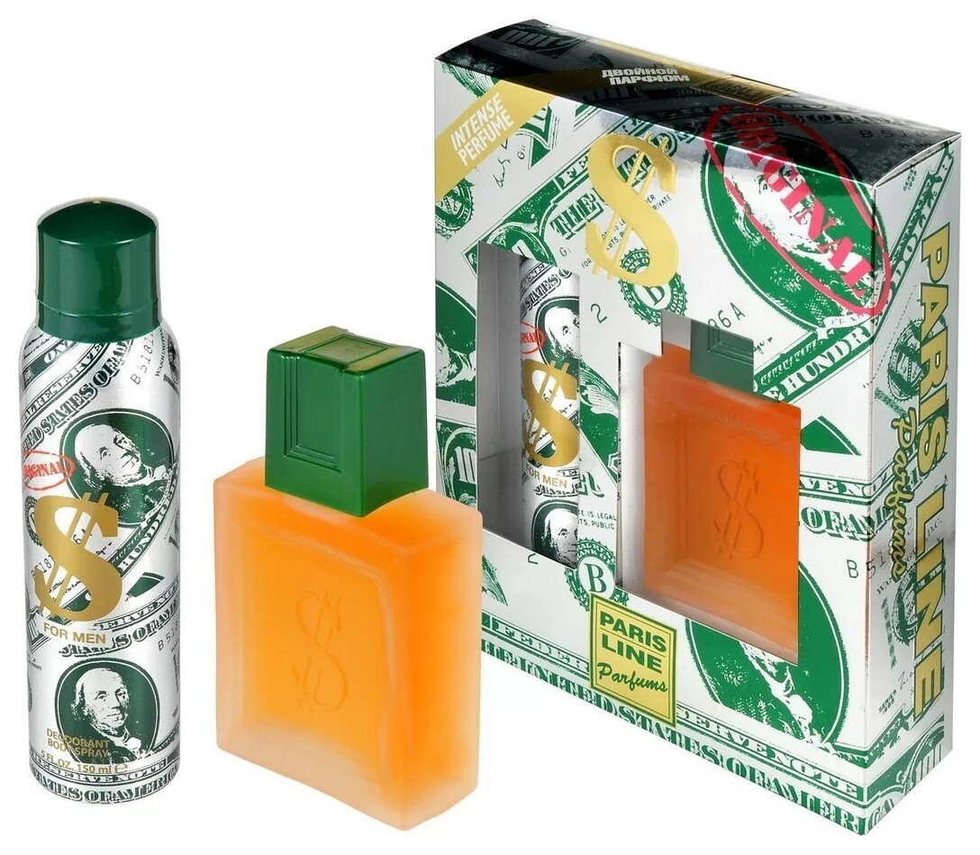 Мужской подарочный набор Dollar туалетная вода 100 мл, дезодорант 150мл Paris Line Parfums