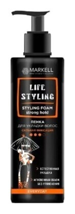 Пенка для укладки волос сильная фиксация  Markell