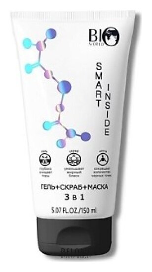 Гель+Скраб+Маска 3 в 1 для проблемной и склонной к жирности кожи Bio World