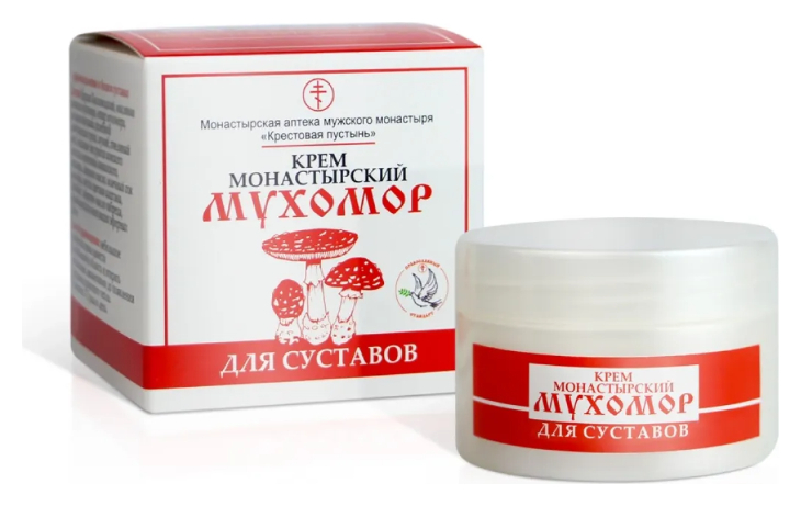 Крем монастырский мухомор для суставов, пластик, "Солох-аул", С Бизорюк