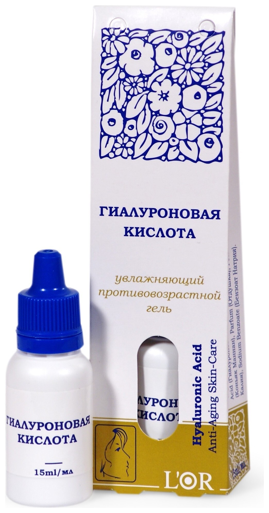 Гель для лица увлажняющий противовозрастной Гиалуроновая кислота L'Or  DNC