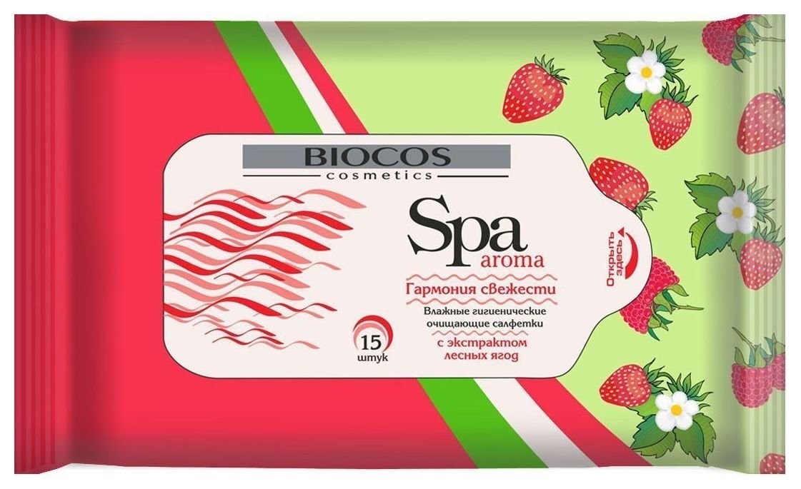 Влажные салфетки Spa Aroma лесная ягода BioCos