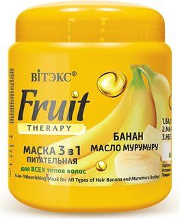 Маска для волос питательная 3 в 1 для всех типов волос Банан и масло мурумуру Белита - Витэкс