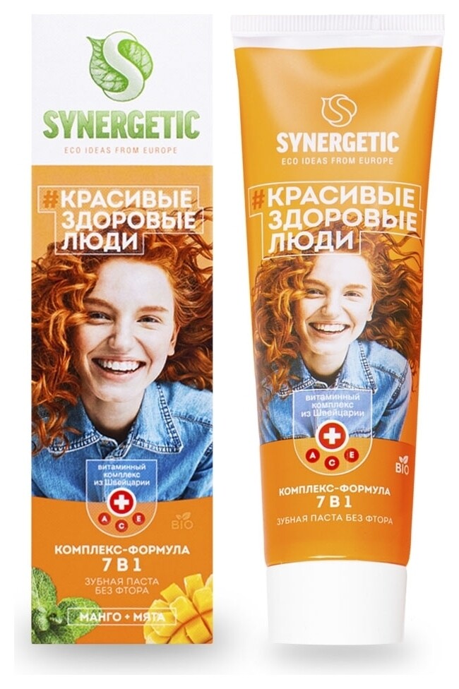 Зубная паста Комплекс-формула 7 в 1 Манго и мята  Synergetic