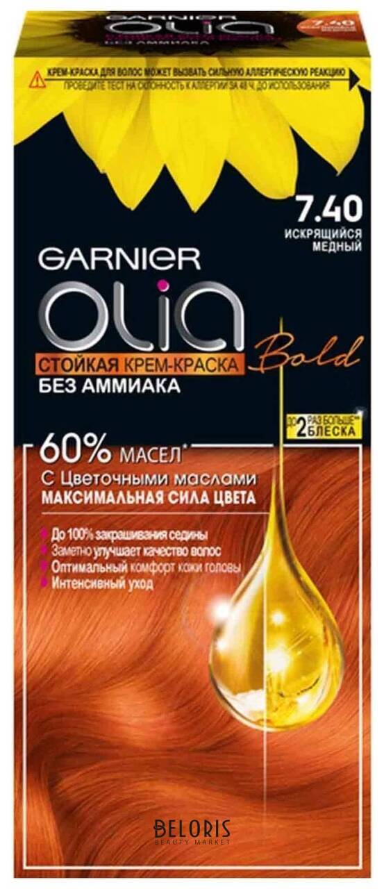 Стойкая крем-краска для волос Olia без аммиака Garnier