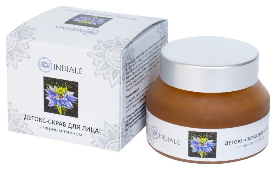 Детокс-скраб для лица с черным тмином  Indiale