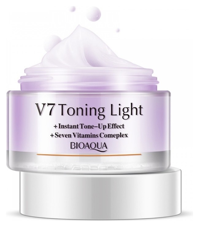 Крем для лица с комплексом витаминов v7 выравнивающий текстуру кожи фиолетовый Bioaqua