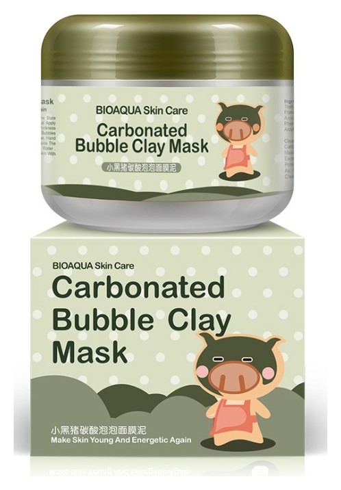 Очищающая пузырьковая кислородная маска для лица на основе активной глины Carbonated Bubble Clay Mask  Bioaqua