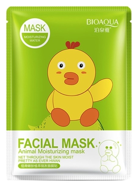 Тканевая увлажняющая маска для лица с экстрактом граната Утка FASIAL ANIMAL MASK  Bioaqua