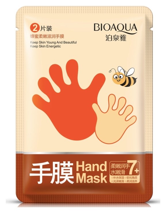 Маска-перчатки для рук медовая Bioaqua