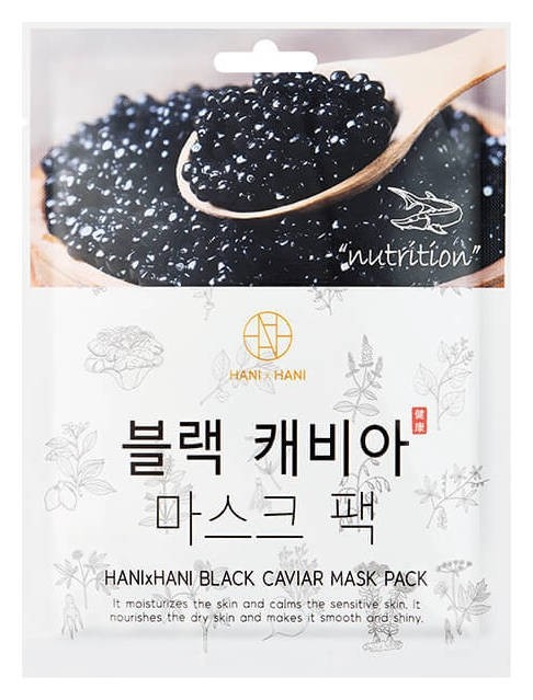 Тканевая маска Black Caviar Mask Pack HANIxHANI