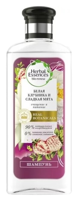 Шампунь для волос "Белая клубника и сладкая мята" Очищение и питание Herbal Essences