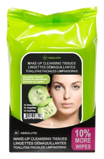 Салфетки для снятия макияжа "Make-Up Cleansing Tissues Cucumber"  Absolute New York