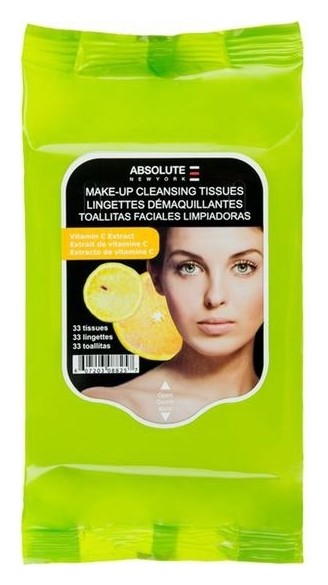 Салфетки для снятия макияжа "Make-Up Cleansing Tissues Vitamin C"  Absolute New York