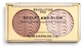 Бронзер и хайлайтер для лица "Sculpt & Glow" Revolution PRO