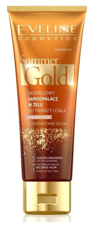 Гель автозагар для светлой кожи лица 3 в 1 Summer gold Eveline Cosmetics