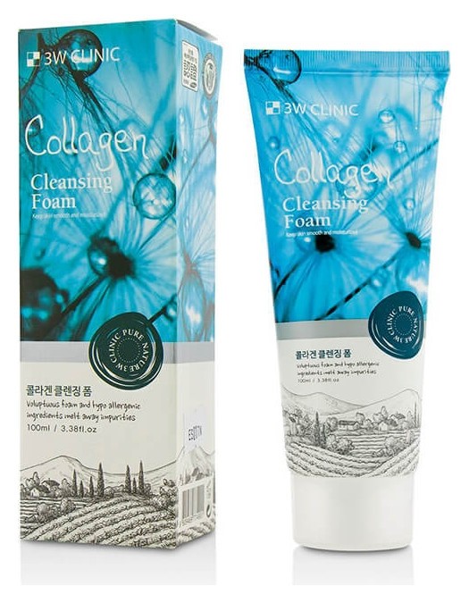 Пенка для умывания с коллагеном 3W CLINIC
