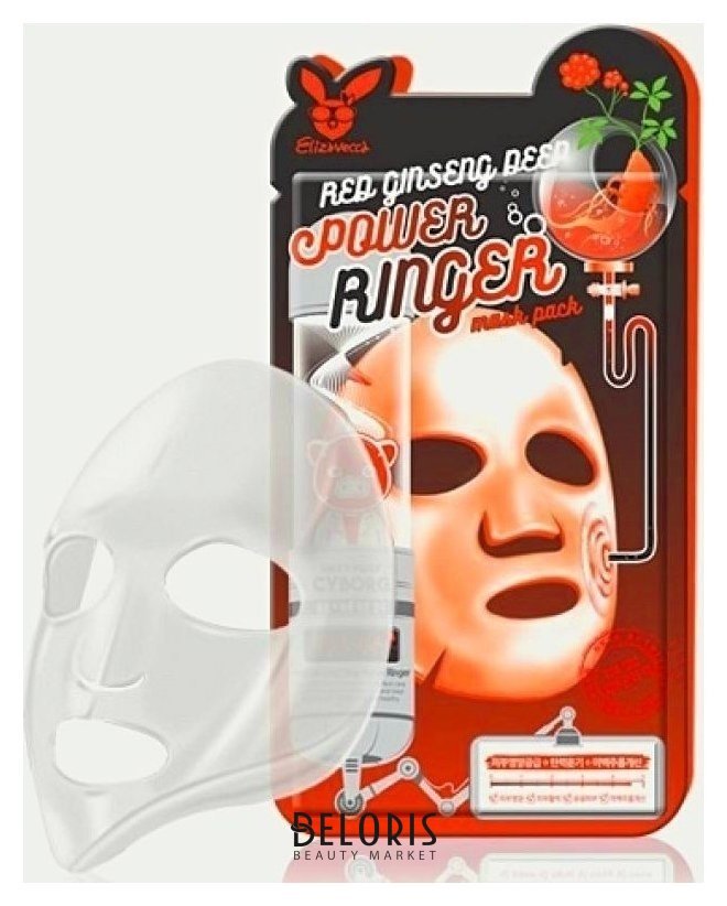 Тканевая маска для лица с красным женьшенем Elizavecca Power Ringer