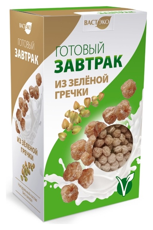 

Готовый завтрак шарики из зелёной гречки