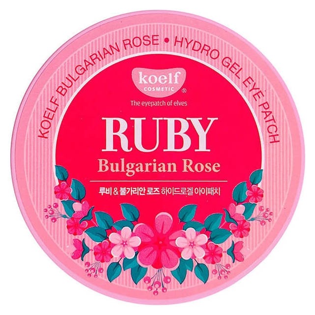 Гидрогелевые патчи для век с рубиновым порошком и экстрактом болгарской розы Koelf