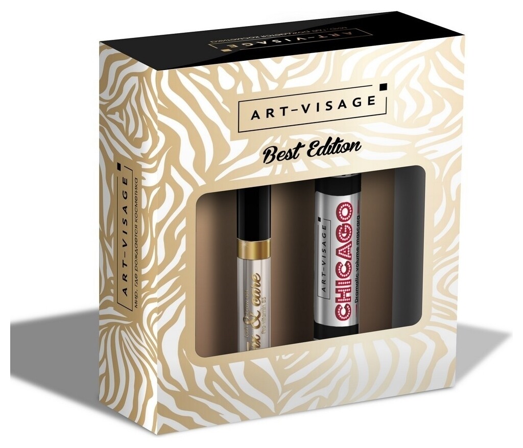 Подарочный набор тушь черная для ресниц Chicago + гель для бровей прозрачный отзывы