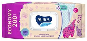 Влажные салфетки для детей Ultra comfort big-pack с крышкой Aura
