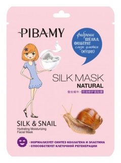 Маска для лица тканевая SILK and SNAIL Pibamy