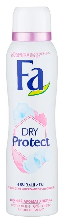 Дезодорант-антиперспирант с нежным ароматом хлопка Dry Protect