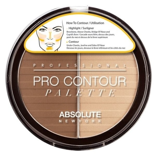 Контурирующая пудра и хайлайтер для лица 2 в 1 Pro Contour Palette  Absolute New York