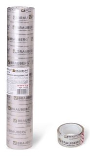 Клейкие ленты 19 мм х 10 м канцелярские Brauberg, комплект 12 шт., прозрачные Brauberg