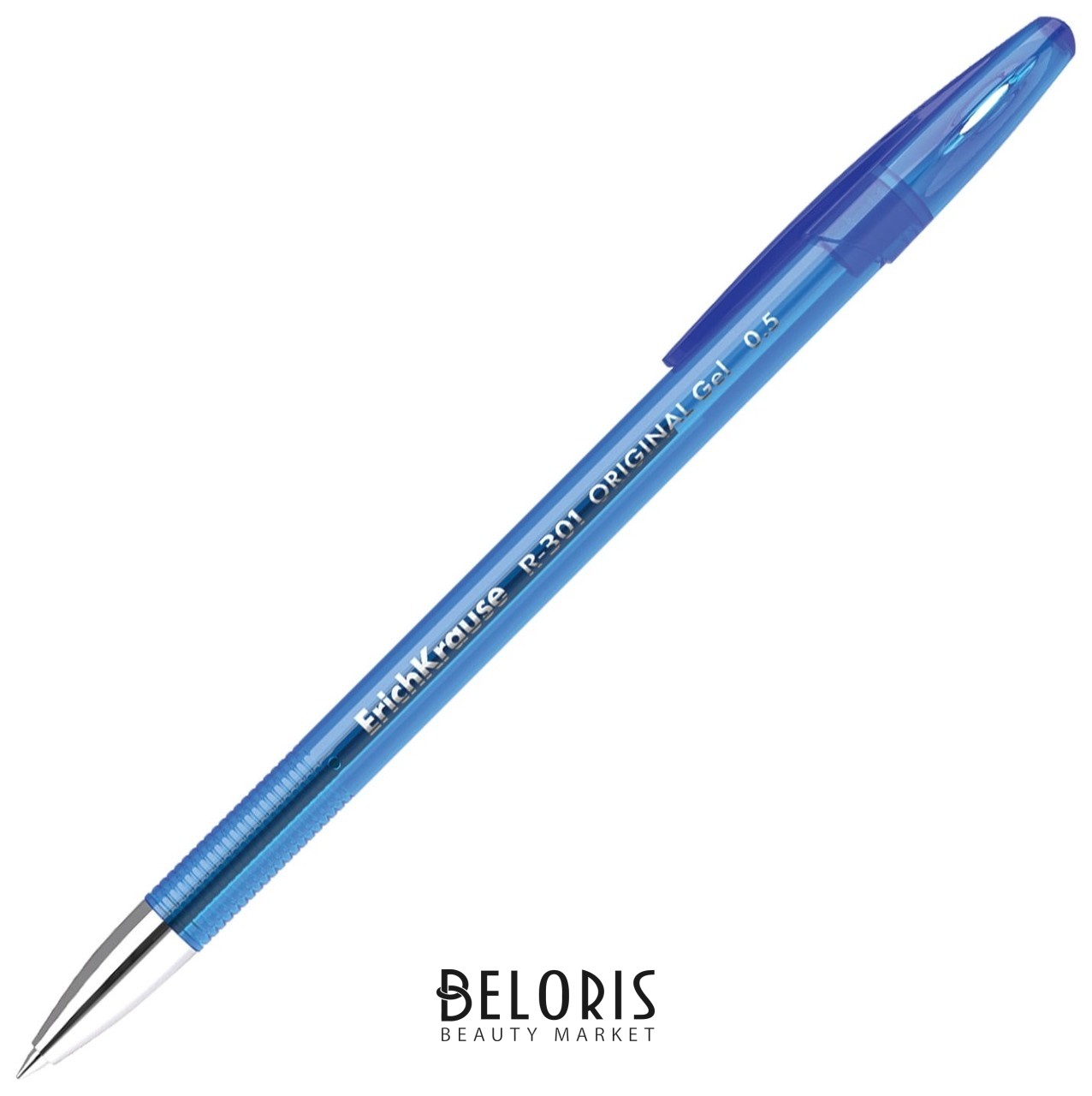 Ручка гелевая Erich Krause R-301 Original Gel, синяя, корпус прозрачный, узел 0,5 мм, линия письма 0,4 мм Erich krause