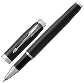 Ручка-роллер Parker "Im Core Black Lacquer Ct", корпус черный глянцевый лак, хромированные детали, черная Parker