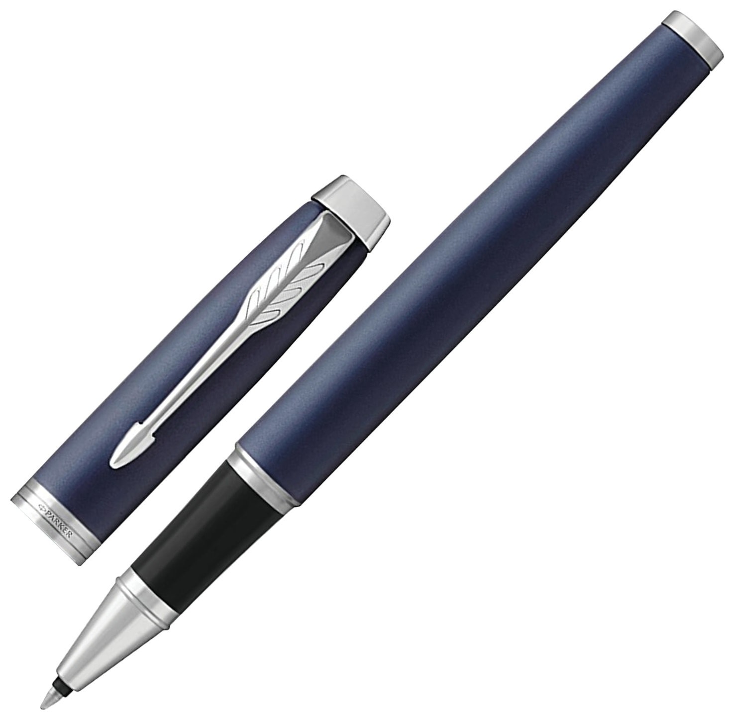 

Ручка-роллер Parker "Im Core Matte Blue Ct", корпус темно-синий лак, хромированные детали, черная