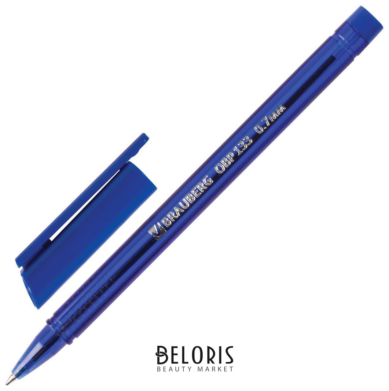 Ручка шариковая масляная Brauberg Marine, синяя, корпус тонированный синий, пишущий узел 0,7 мм, линия письма 0,35 мм Brauberg