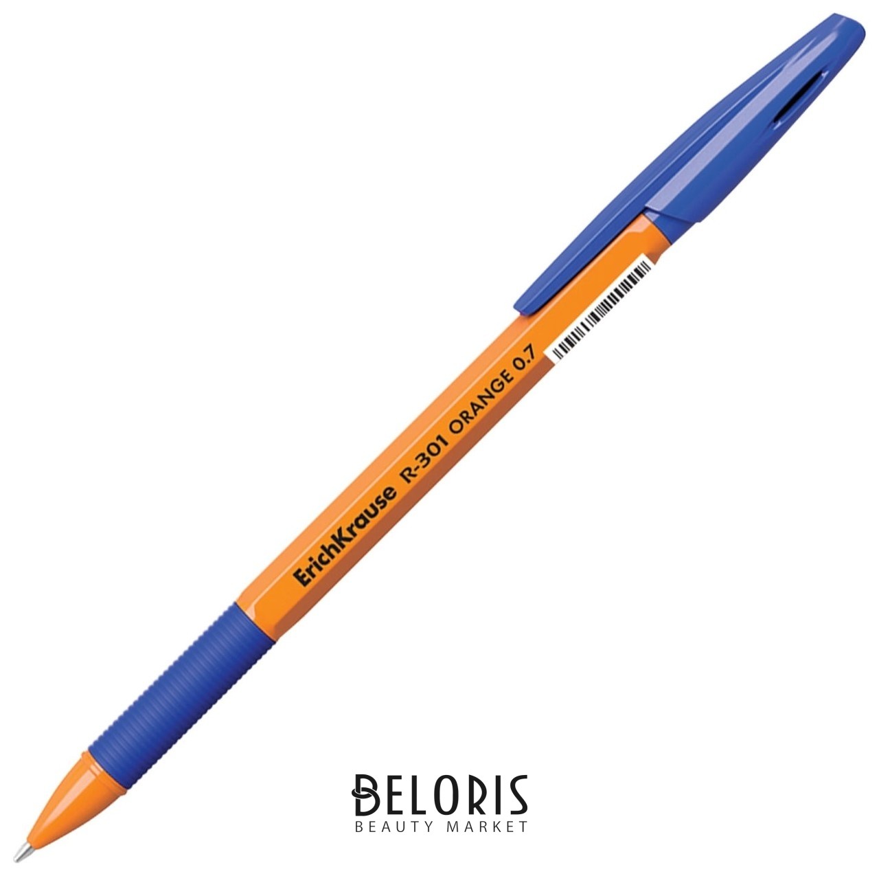 Ручка шариковая с грипом Erich Krause R-301 Grip, синяя, корпус оранжевый, узел 0,7 мм, линия письма 0,35 мм Erich krause