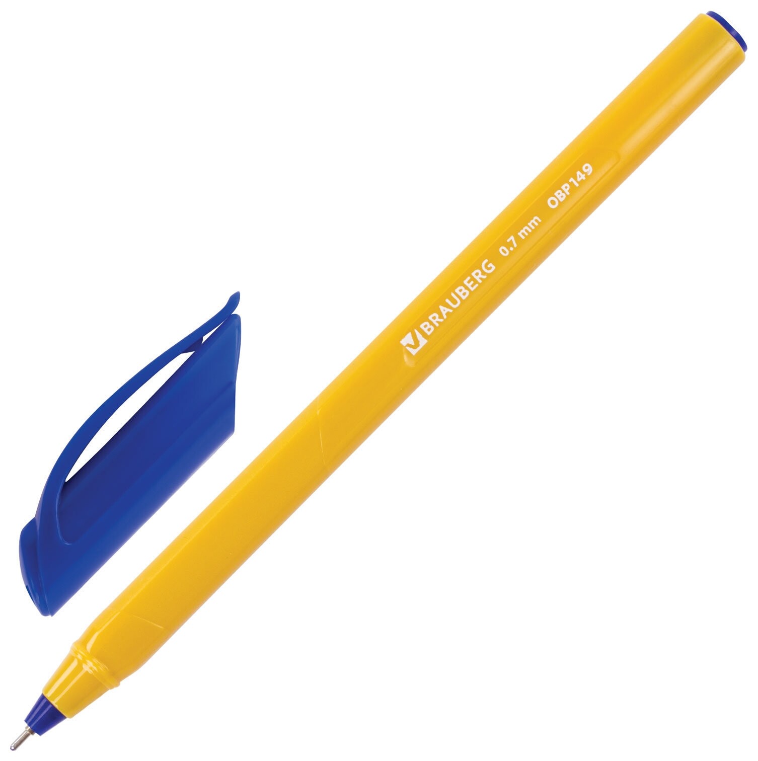 Ручка шариковая масляная Brauberg "Extra Glide Orange", синяя, трехгранная, узел 0,7 мм, линия письма 0,35 мм  Brauberg